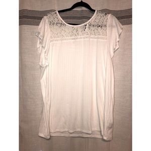 Torrid White Flutter Sleeve Blouse